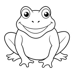 Fototapeta premium Draw a smiling toad colouring page art vector illustration