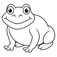 Draw a smiling toad colouring page art vector illustration