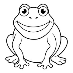 Draw a smiling toad colouring page art vector illustration