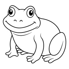 Draw a smiling toad colouring page art vector illustration