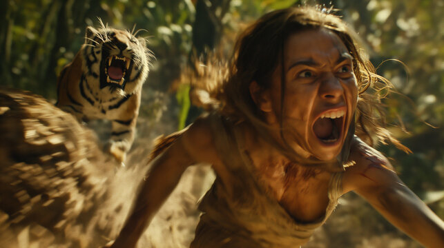 Neanderthal Running Running From Danger-Bilder: Stock-Fotos & -Videos. | Adobe Stock