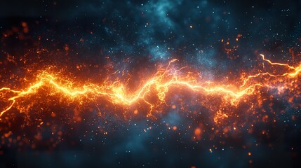 A detailed image of lightning with a focus on its intricate and branching patterns, isolated on a dark background