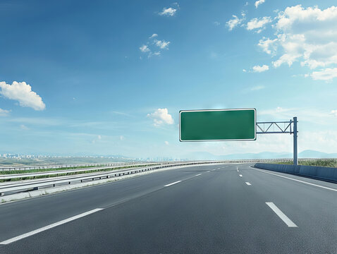 Blank highway sign
