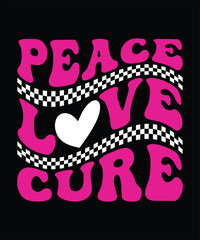 PEACE LOVE CURE VECTOR TSHIRT DESIGN