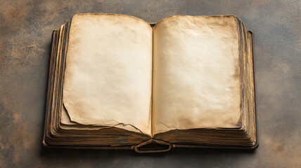 Naklejka premium Open Vintage Book with Blank Pages