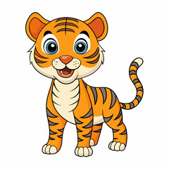 A cute tiger, art vector illustration