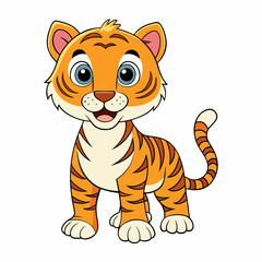 A cute tiger, art vector illustration