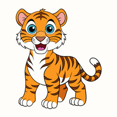 A cute tiger, art vector illustration