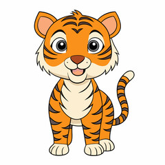 A cute tiger, art vector illustration