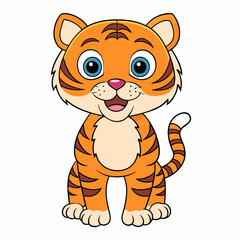 A cute tiger, art vector illustration