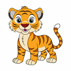 A cute tiger, art vector illustration