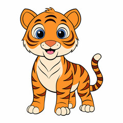 A cute tiger, art vector illustration