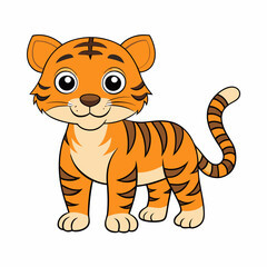 A cute tiger, art vector illustration