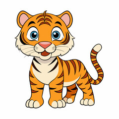 A cute tiger, art vector illustration