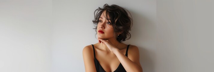 Woman in a classic little black dress