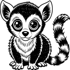 illustration baby lemur vector