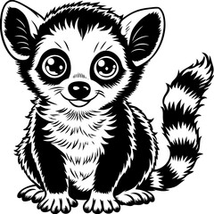illustration baby lemur vector