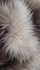 Obraz premium Fur White brown, beige, cream Fluffy Soft, Furry Texture Delicate Warmth and Comfort