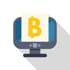 Obraz premium Computer is displaying the bitcoin symbol, representing the digital currency and its growing significance in the financial world