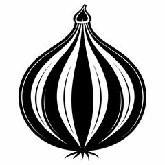 Onion with solid art vector illustration