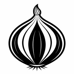 Onion with solid art vector illustration