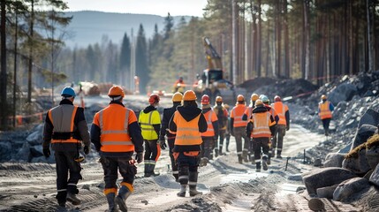 A simple photo of a group of construction workers