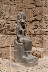 Statue of Sekhmet at the temple of Madinat Habu. Luxor. Egypt.