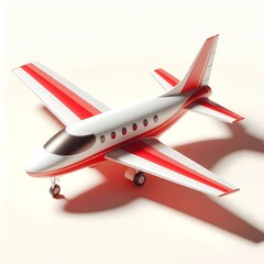 Naklejka premium 3D Render of Red Airplane Model isolated on a white background