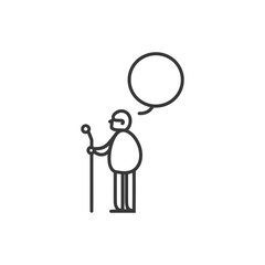 Thoughtful Elderly Person Holding a Cane