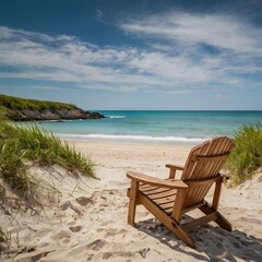 Beautiful landscape on a beach as well as superb&nbsp;chair