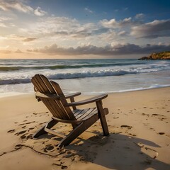 Beautiful landscape on a beach as well as superb&nbsp;chair