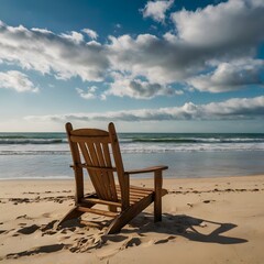 Beautiful landscape on a beach as well as superb&nbsp;chair