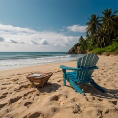 Beautiful landscape on a beach as well as superb&nbsp;chair