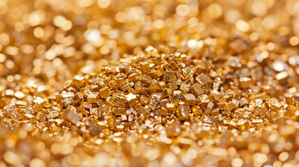 Close up shot of a lot of mined gold