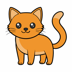 Minimalist image of a cute cat art vector illustration