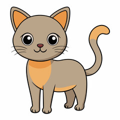 Minimalist image of a cute cat art vector illustration