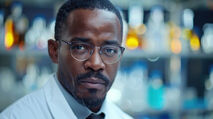 Obraz premium Scientist in laboratory focused on research during daytime