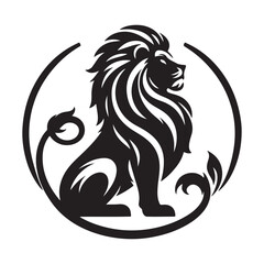 Fototapeta premium Lion silhouette vector logo design