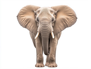 Beautiful Elephant Isolated On A White Background. 
