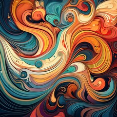 Abstract Art with Swirls of Color