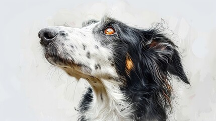 Fototapeta premium a black and white border dangerous dog