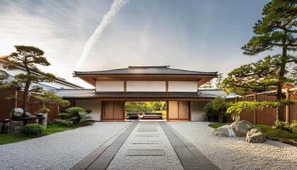 Modern Japanese Home with Zen Garden