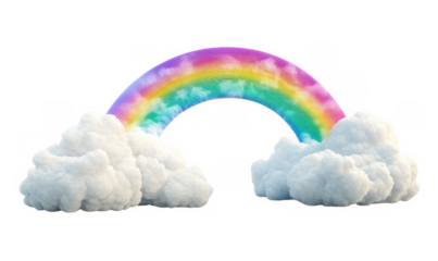 Cheerful Rainbow with Clouds