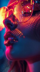 neon color woman face