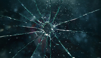 Fototapeta premium Close-up of broken glass