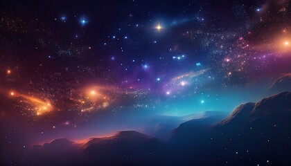 Deep space shining stars in night sky, constellation star field, galaxy with milky way