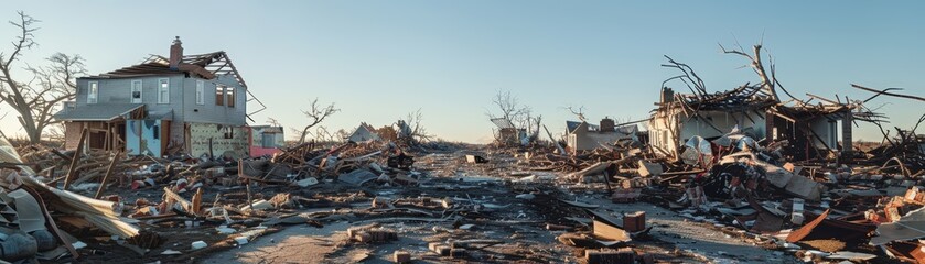 Aftermath of a Tornado Devastation and Destruction