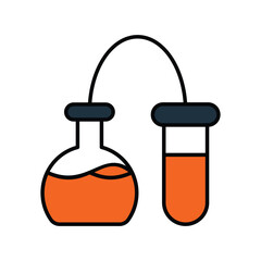 lab equipment color line icon with white background vector stock illustration