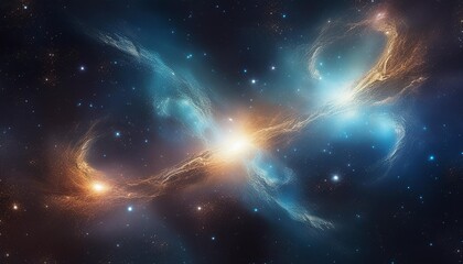 Cosmic nebula with stars and galaxy background in a mystical and infinite space