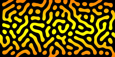 Abstract Turing organic wallpaper with background. Turing reaction diffusion monochrome seamless pattern with chaotic motion. Natural seamless line pattern. Linear design with biological shapes.